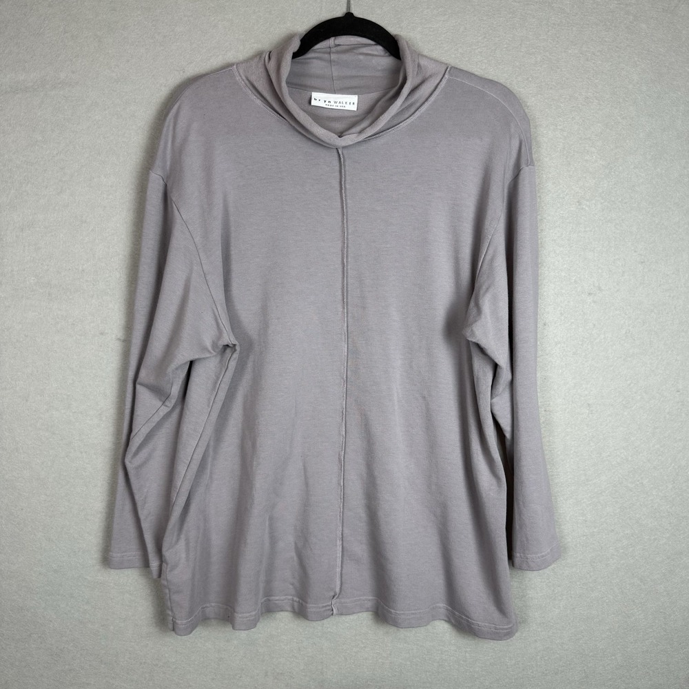 Bryn Walker Cowl Neck Top Dusty Purple‎ Lagenlook Long Sleeve Sz S Bamboo Cotton